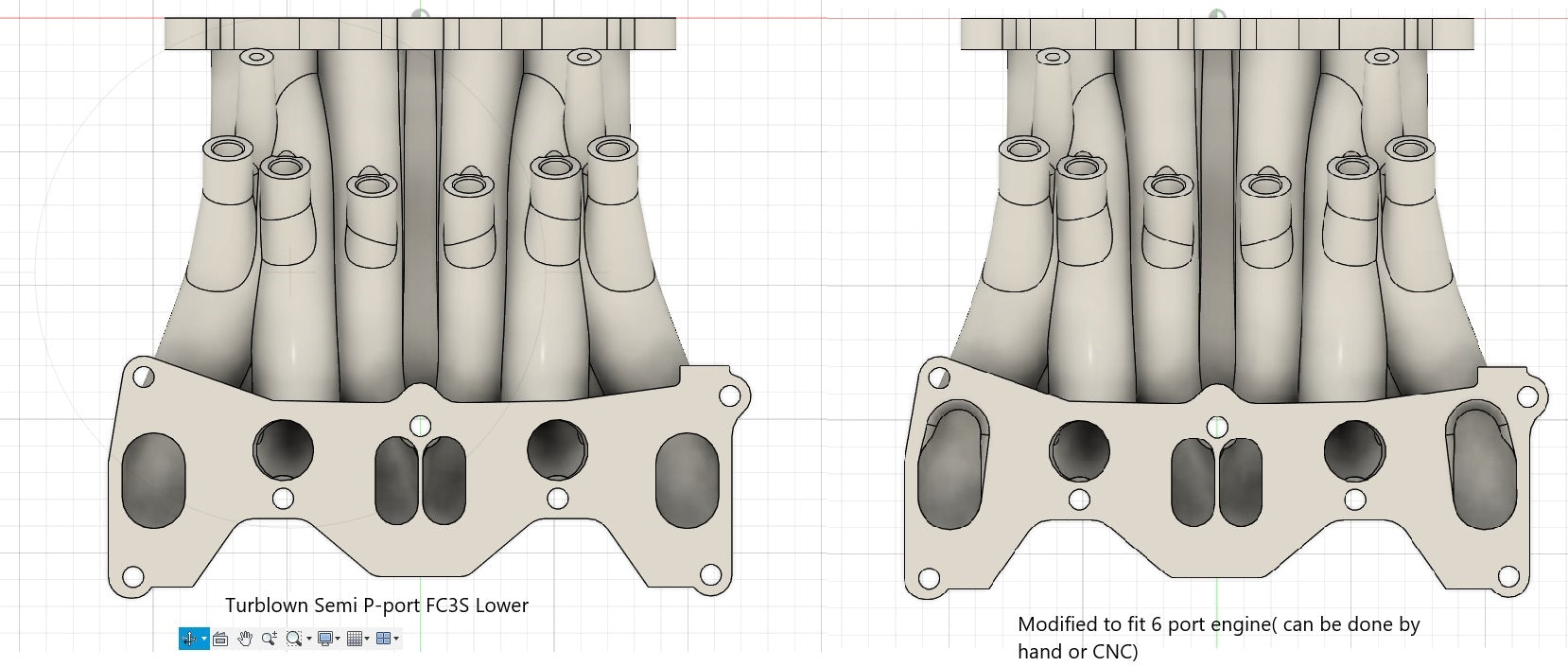 Turblown Cast Rotary FC3S Lower Intake Manifold