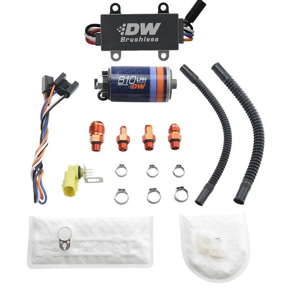 DW 810lph in-tank brushless fuel pump w/ 9-1002 install kit + C105 Controller
