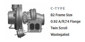 C-Type B2 Frame 0.92 A/R T4 Flange IWG Turbine Housing Shield & Turbosource EFR Housing