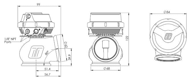 Turbosmart WG50 Gen V Pro-Gate 50 14psi Black